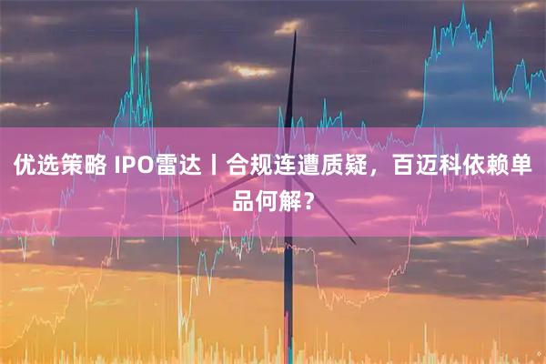 优选策略 IPO雷达丨合规连遭质疑，百迈科依赖单品何解？